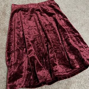 Burgundy velvet circle skirt from H&M
